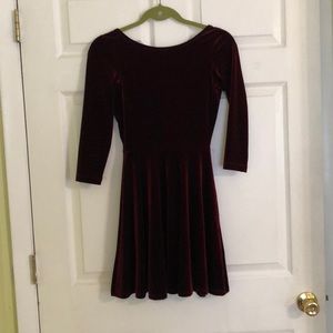 American Apparel A-line red velvet dress